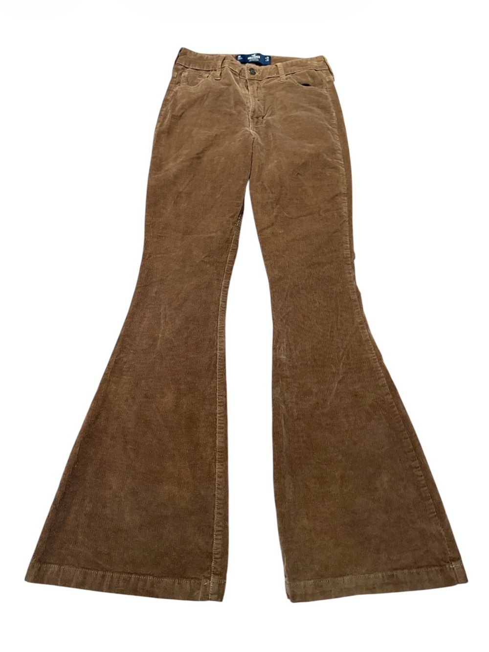 Hollister High Rise Flare Women's Brown Corduroy Pants Size 3/26 2000s Y2K Fall